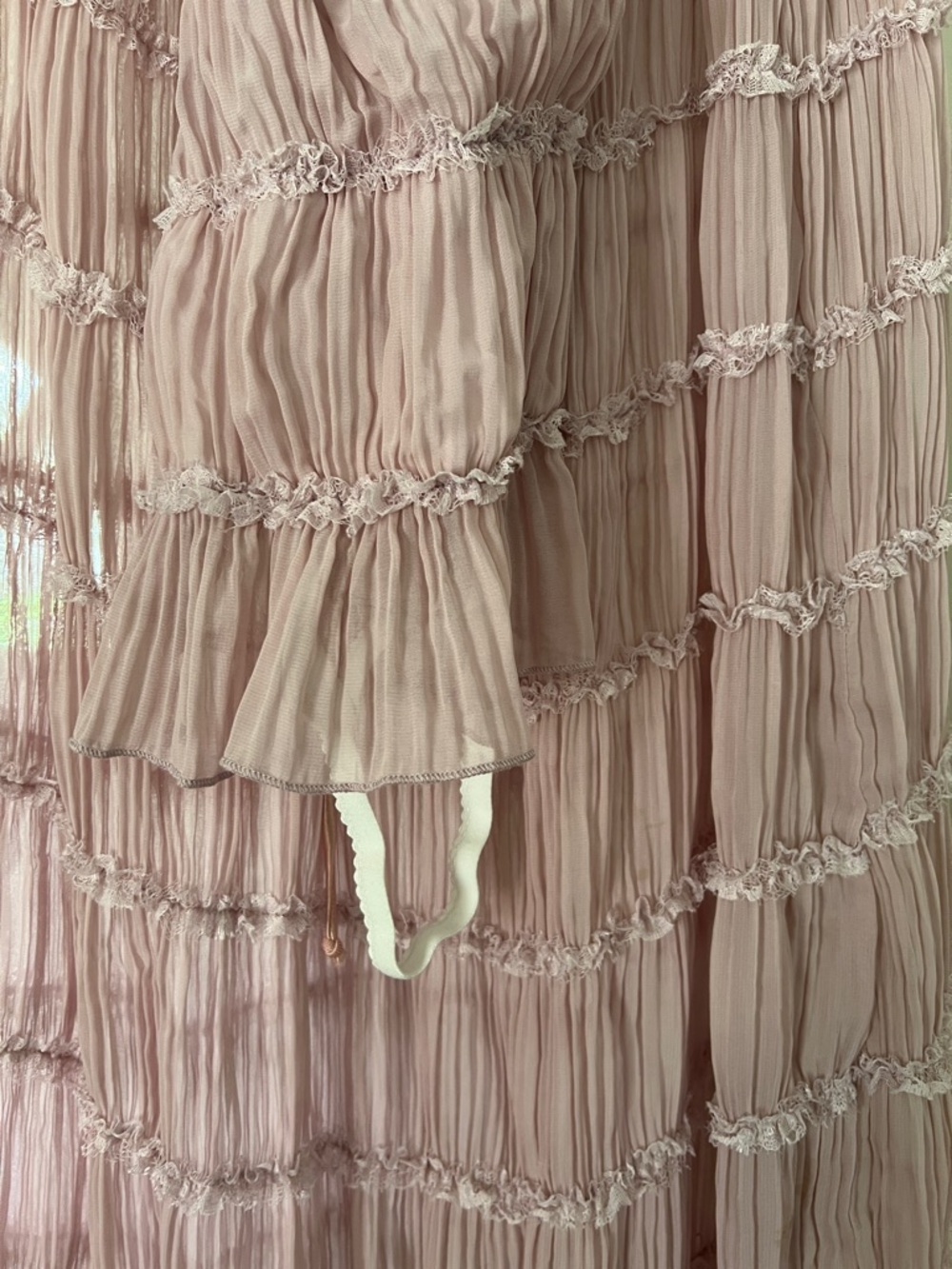 Lilac Tiered Maxi skirt set with Open Sides and back - Picture 5 of 5